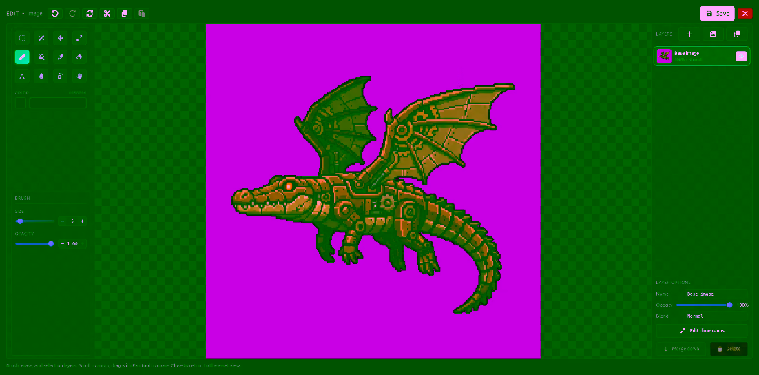 Image editor - Refine and polish your generated artwork GameLab image editor